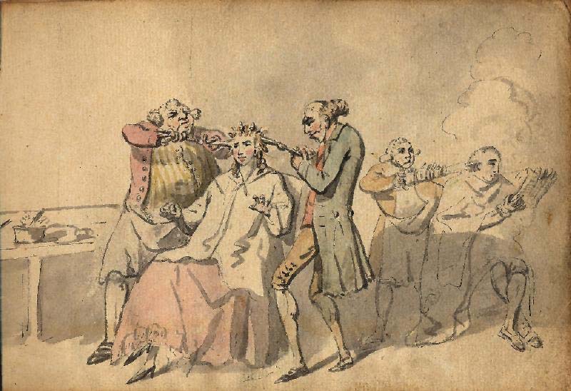 Hairdressers Curling Woman's Hair, Charles Catton, 1780s