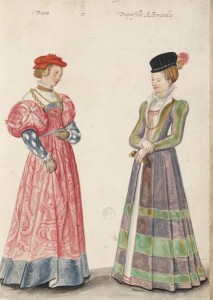 German lady and young lady - note I officially pee on the dress on the right! (ie I will be making this in the next few months)