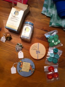 Vintage jewelry, buttons, and vanity items